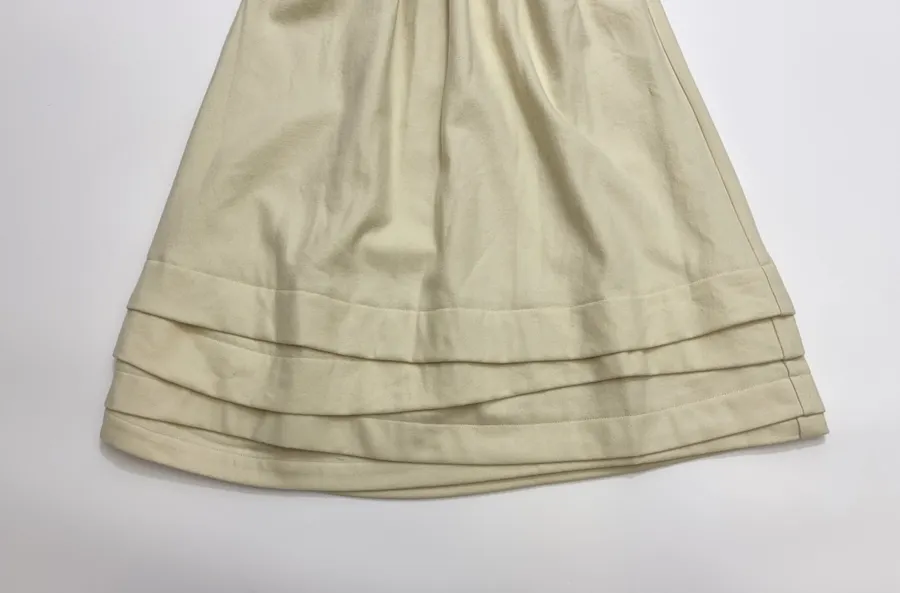 Niche Retro Irregular Multi-layer Patchwork Skirt Hem Blended Wool Tweed Skirt in Oatmeal, product view 05