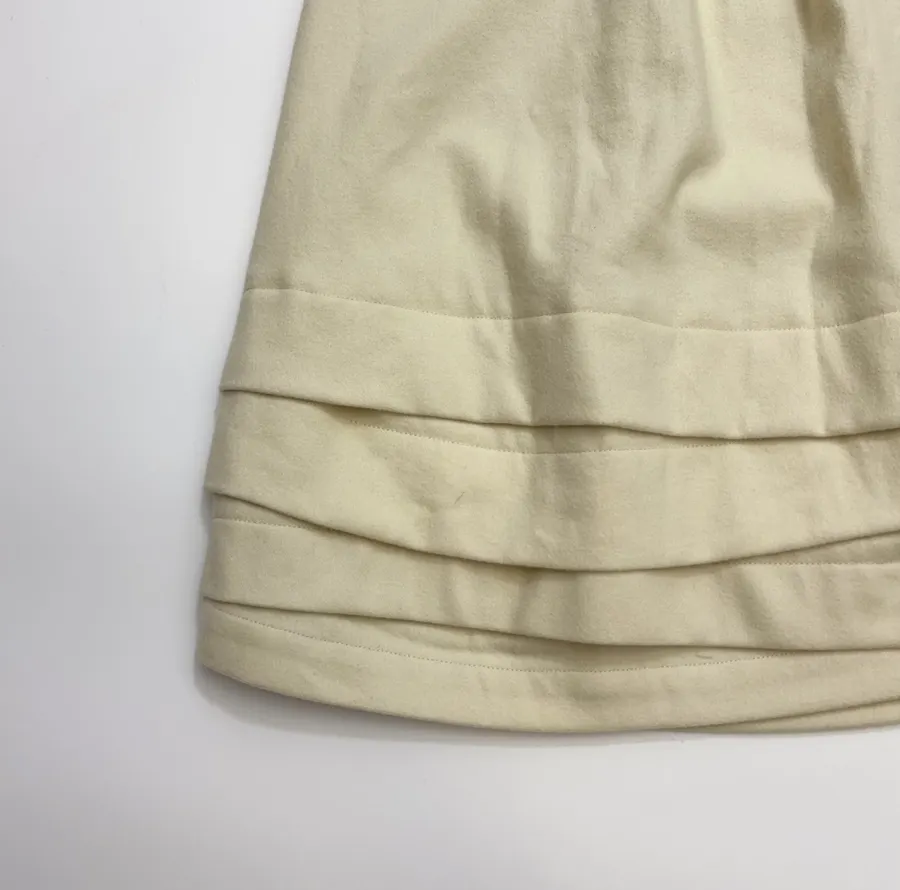 Niche Retro Irregular Multi-layer Patchwork Skirt Hem Blended Wool Tweed Skirt in Oatmeal, product view 06