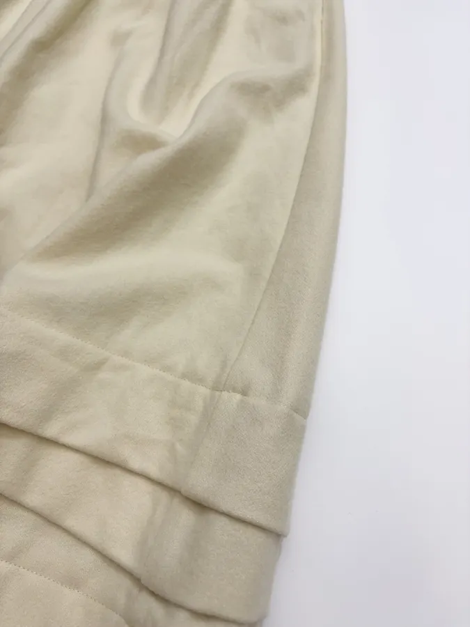 Niche Retro Irregular Multi-layer Patchwork Skirt Hem Blended Wool Tweed Skirt in Oatmeal, product view 10