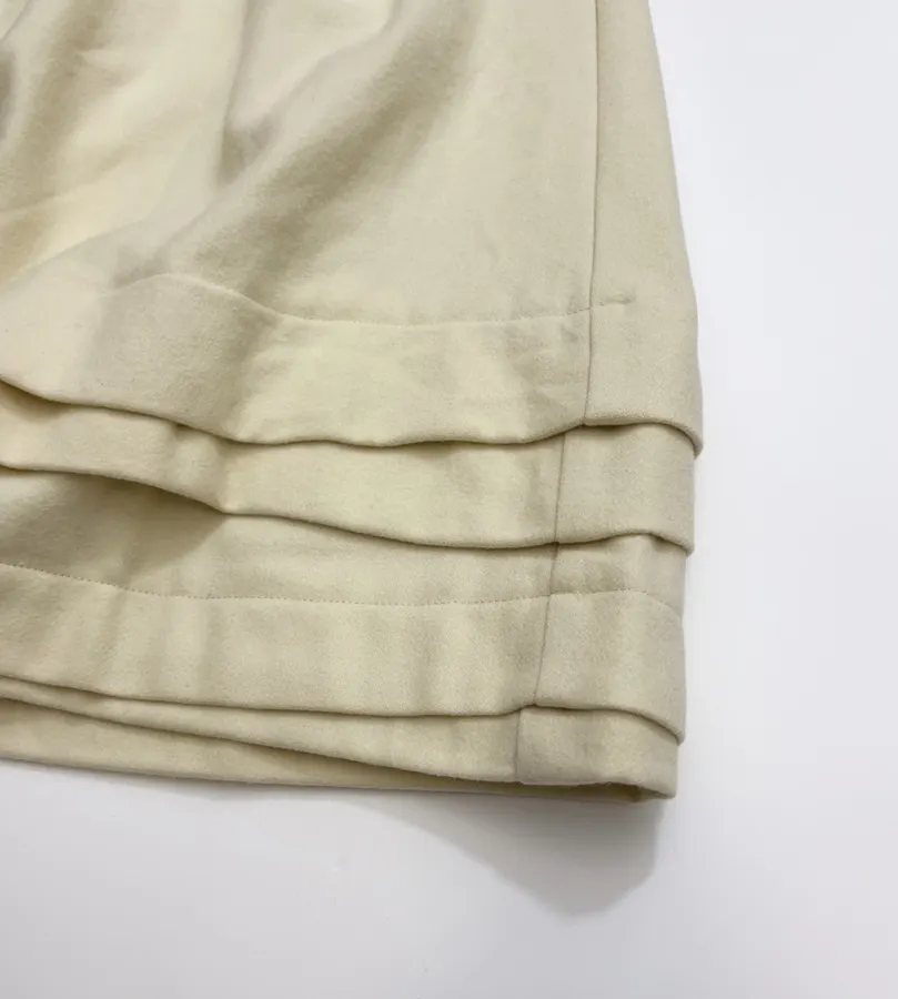 Niche Retro Irregular Multi-layer Patchwork Skirt Hem Blended Wool Tweed Skirt in Oatmeal, product view 11