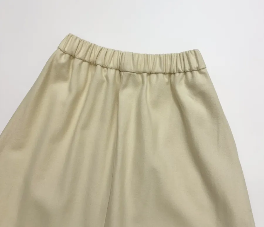 Niche Retro Irregular Multi-layer Patchwork Skirt Hem Blended Wool Tweed Skirt in Oatmeal, product view 13