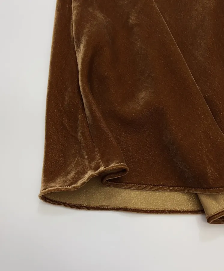 Caramel Velvet A-Line Midi Skirt in Caramel, product view 10