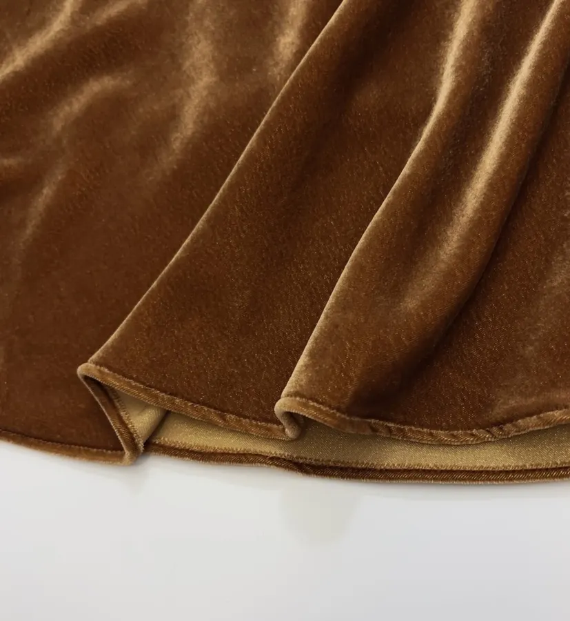 Caramel Velvet A-Line Midi Skirt in Caramel, product view 12