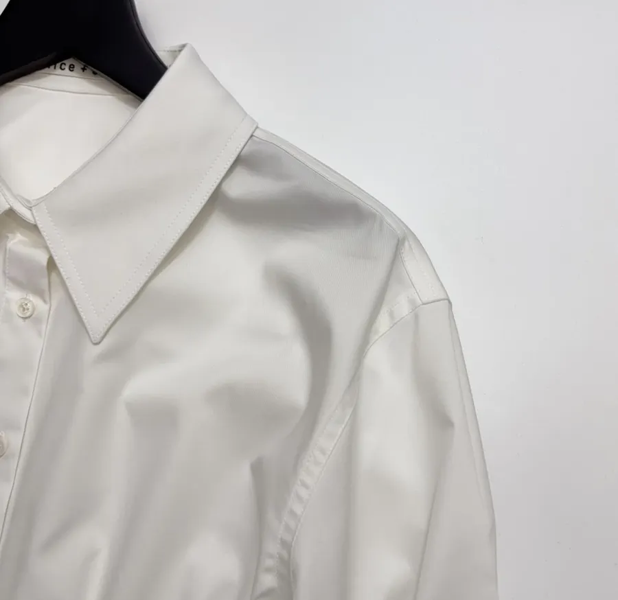 Ivory Corset-Style Collared Mini Dress in Off-White, product view 04