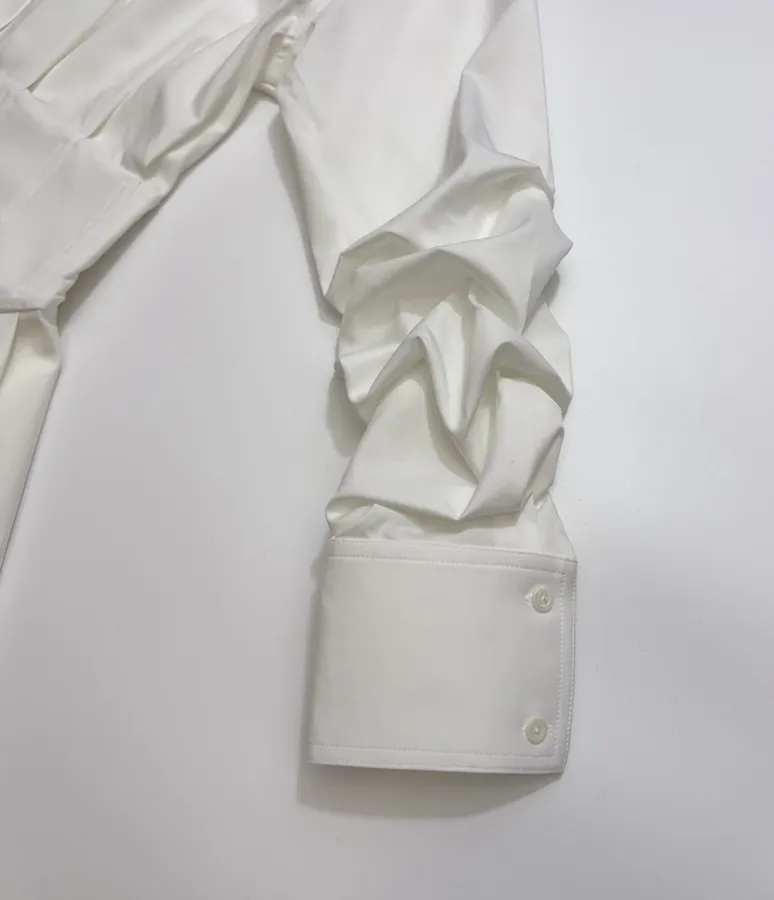 Ivory Corset-Style Collared Mini Dress in Off-White, product view 05
