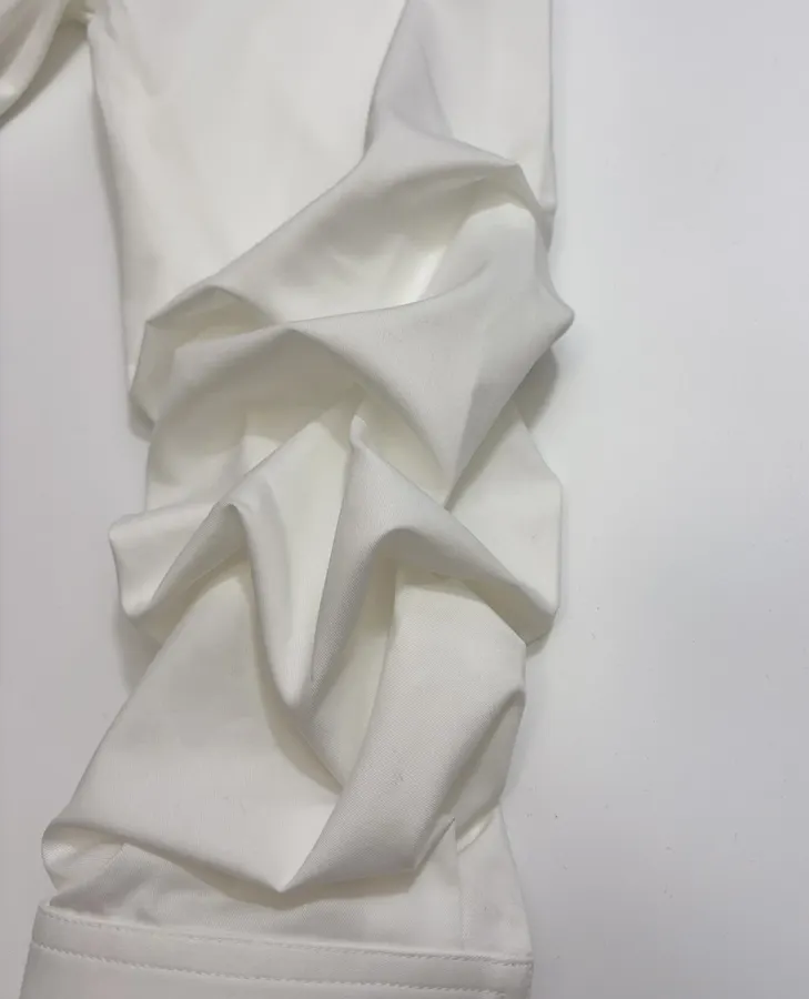 Ivory Corset-Style Collared Mini Dress in Off-White, product view 06