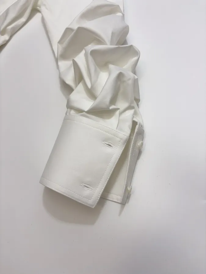 Ivory Corset-Style Collared Mini Dress in Off-White, product view 07