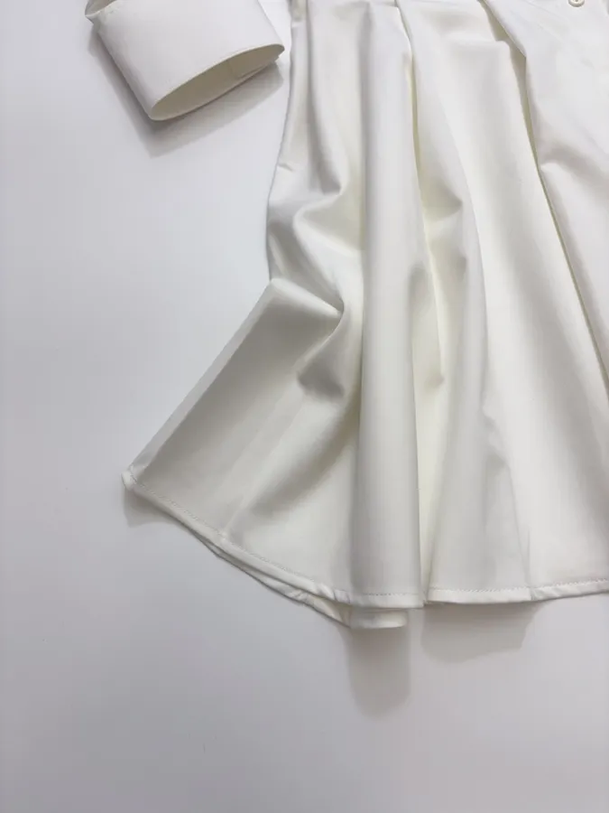 Ivory Corset-Style Collared Mini Dress in Off-White, product view 10