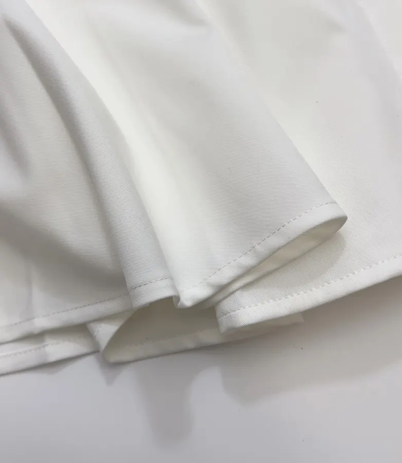Ivory Corset-Style Collared Mini Dress in Off-White, product view 11