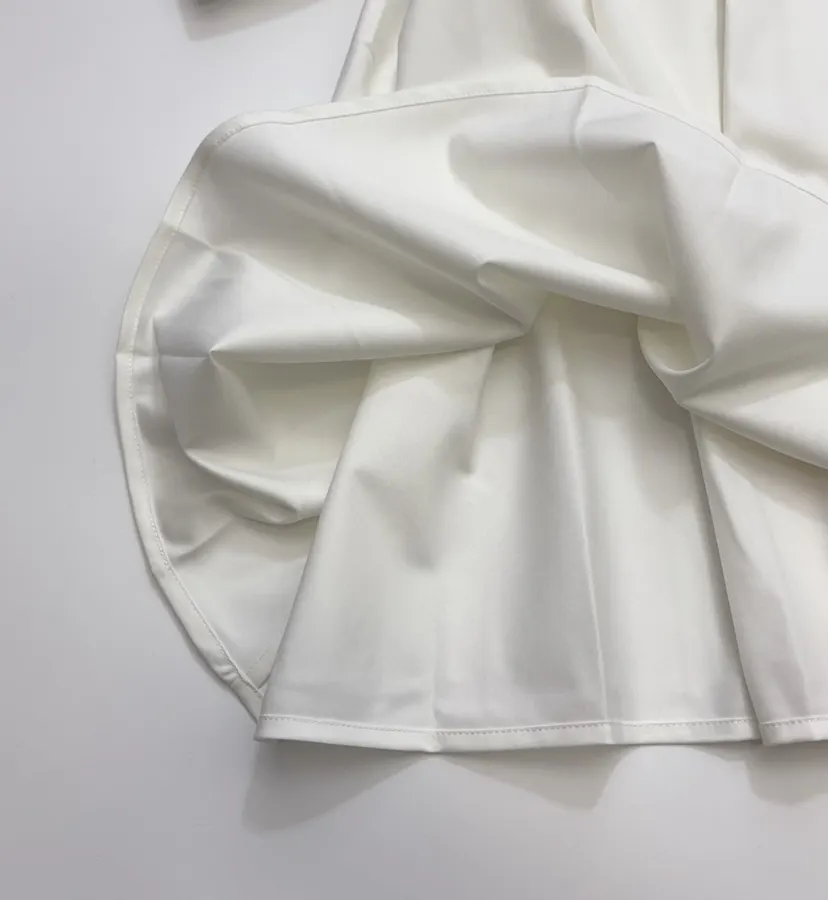Ivory Corset-Style Collared Mini Dress in Off-White, product view 12