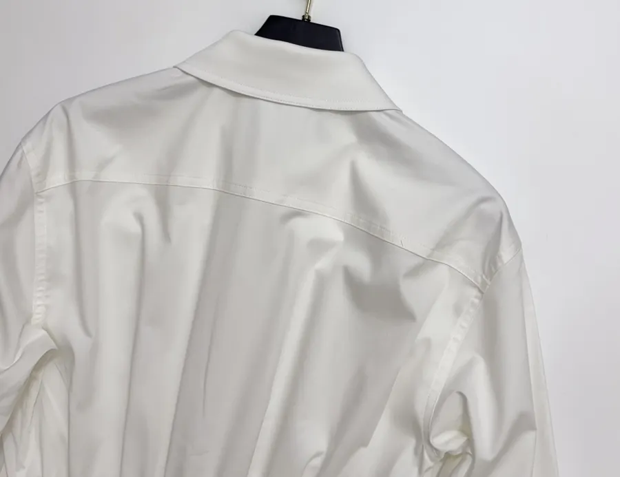 Ivory Corset-Style Collared Mini Dress in Off-White, product view 15