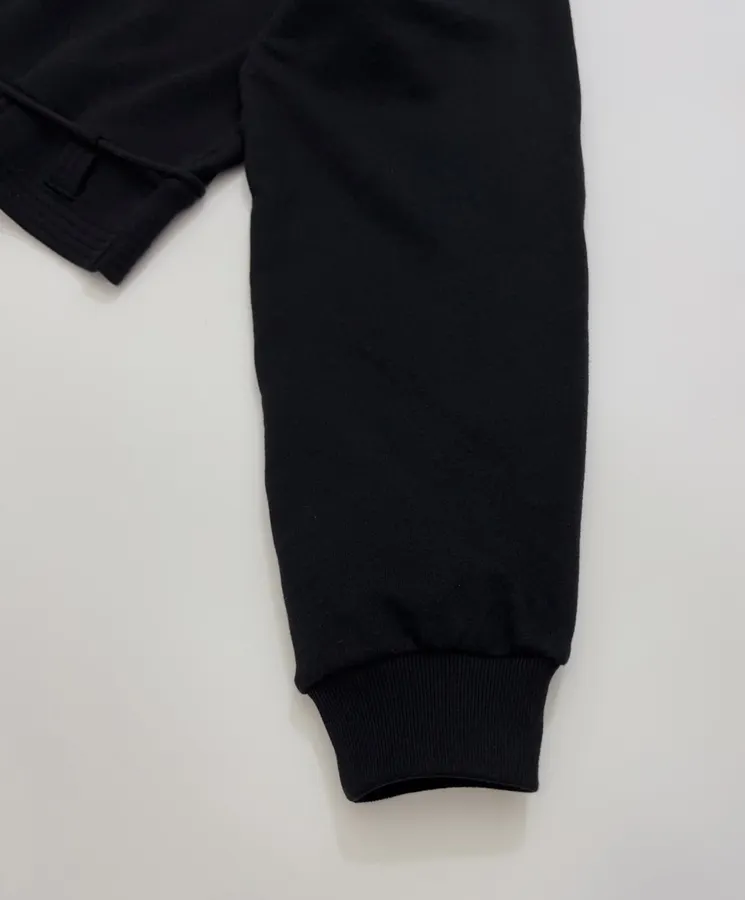 Black Drawstring-Hem Crew-Neck Sweatshirt in Black, product view 04
