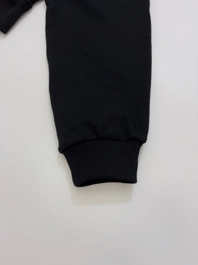 Black Drawstring-Hem Crew-Neck Sweatshirt in Black, product view 05