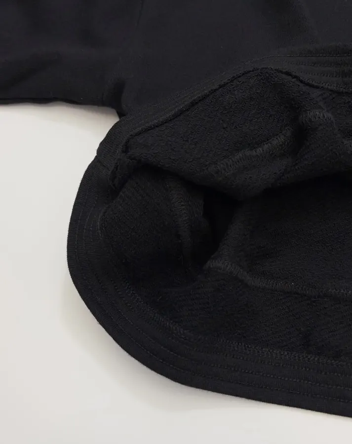 Black Drawstring-Hem Crew-Neck Sweatshirt in Black, product view 09