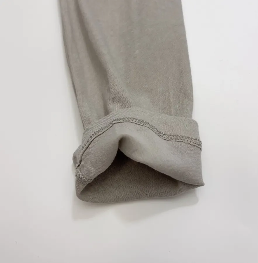 Fake Two-piece High-neck Flared Waist-tightening T-shirt Top in Gray, product view 05