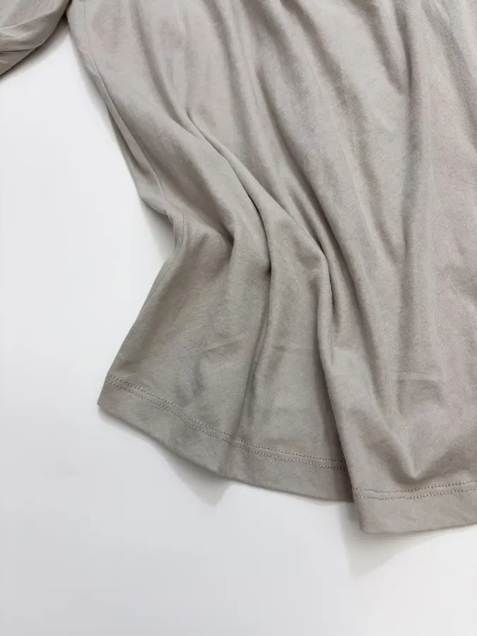 Fake Two-piece High-neck Flared Waist-tightening T-shirt Top in Gray, product view 07
