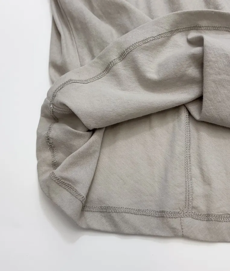 Fake Two-piece High-neck Flared Waist-tightening T-shirt Top in Gray, product view 09
