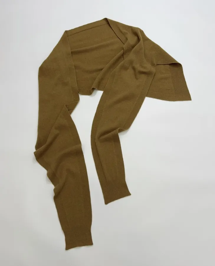 Solid Color Wool Shawl in Brown, product view 03