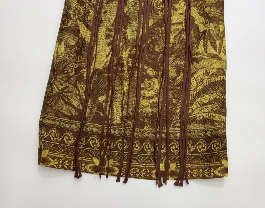 Sleeveless Straight-cut Short Dress Genuine Silk-Linen Weave Retro in Olive Green, product view 06
