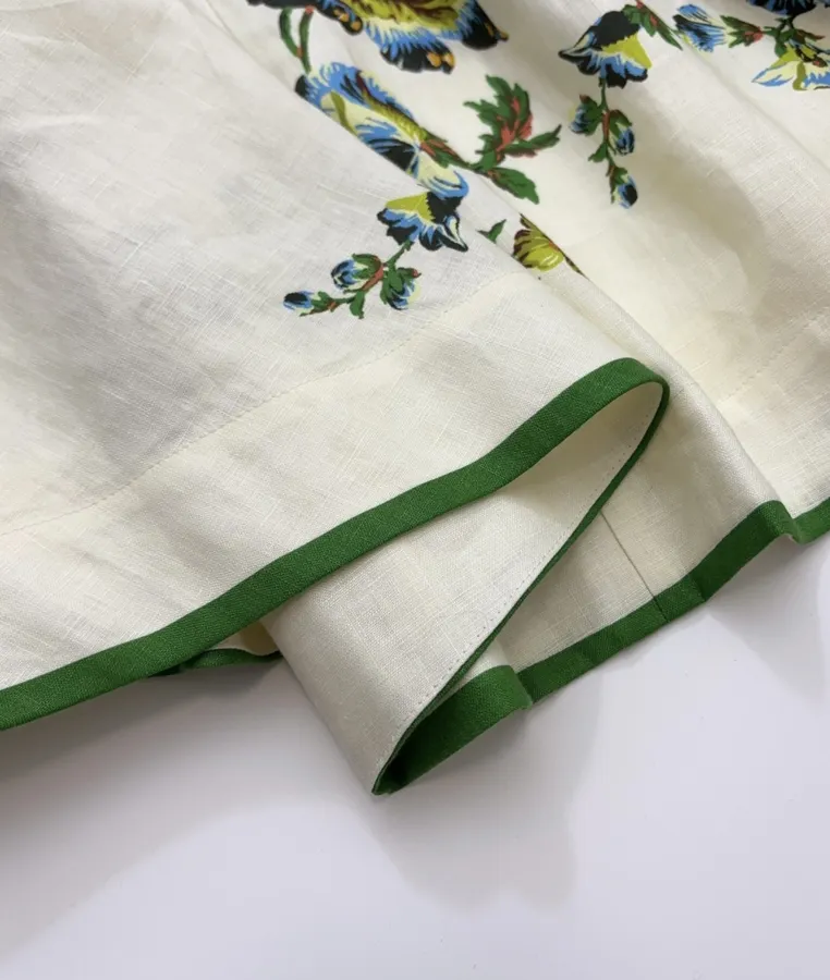 Ivory Floral Embroidered Tie-Strap Maxi Dress in Off-White, product view 12