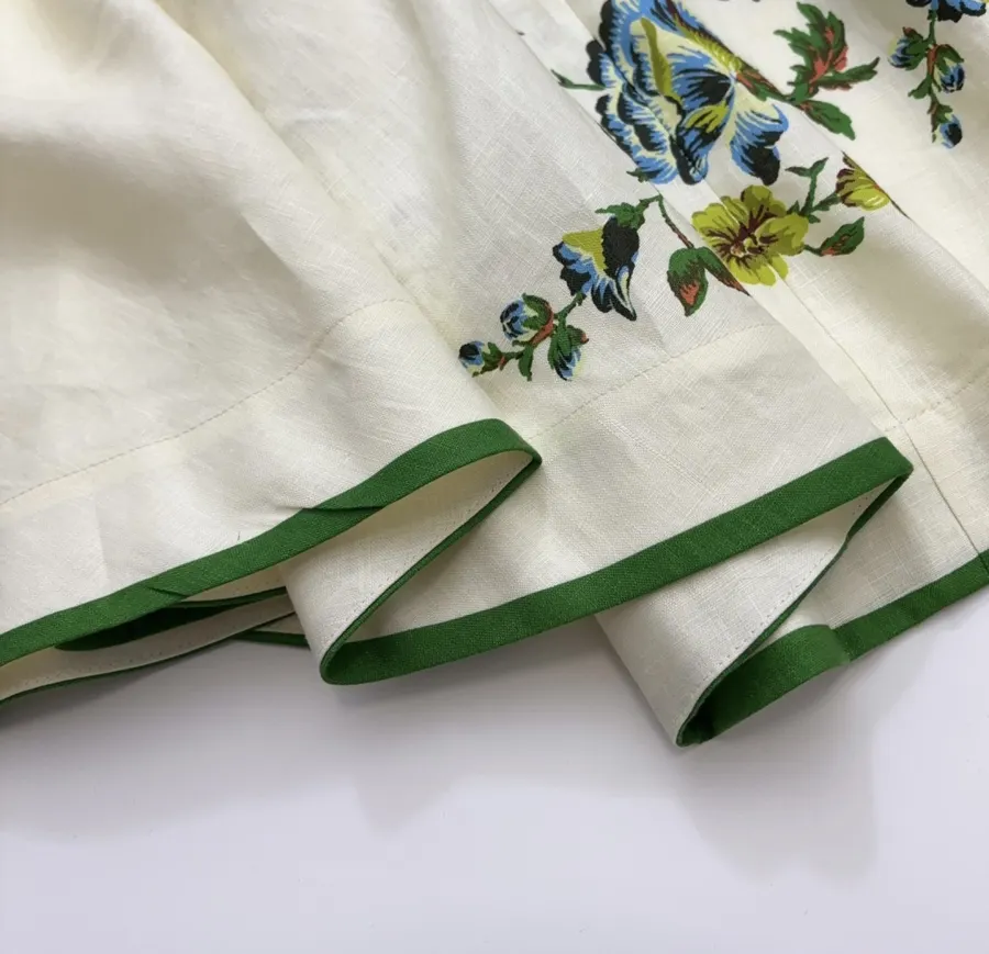 Ivory Floral Embroidered Tie-Strap Maxi Dress in Off-White, product view 13