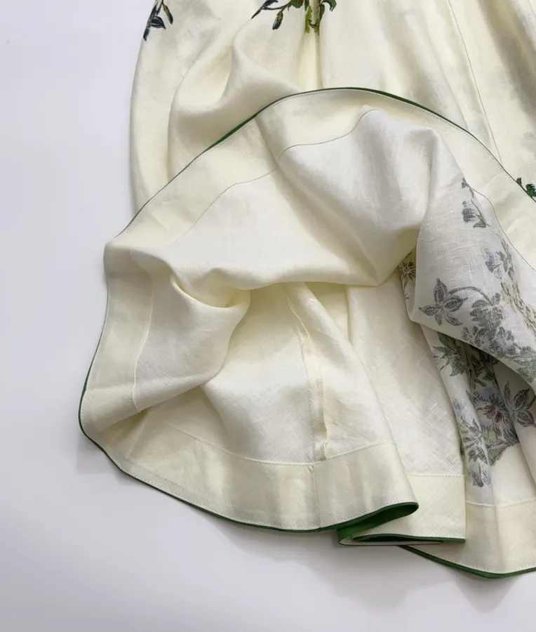 Ivory Floral Embroidered Tie-Strap Maxi Dress in Off-White, product view 14