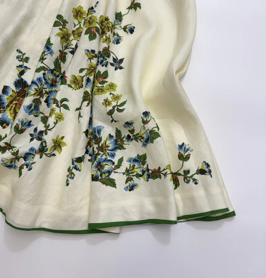 Ivory Floral Embroidered Tie-Strap Maxi Dress in Off-White, product view 16