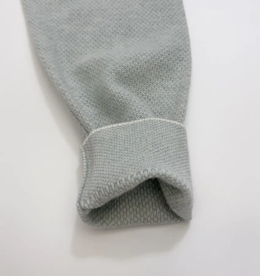 Light Grey Hooded Zip-Up Knit Cardigan in Light Gray, product view 09