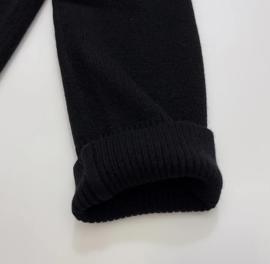 Black Essential Crew-Neck Knit Sweater in Black, product view 06