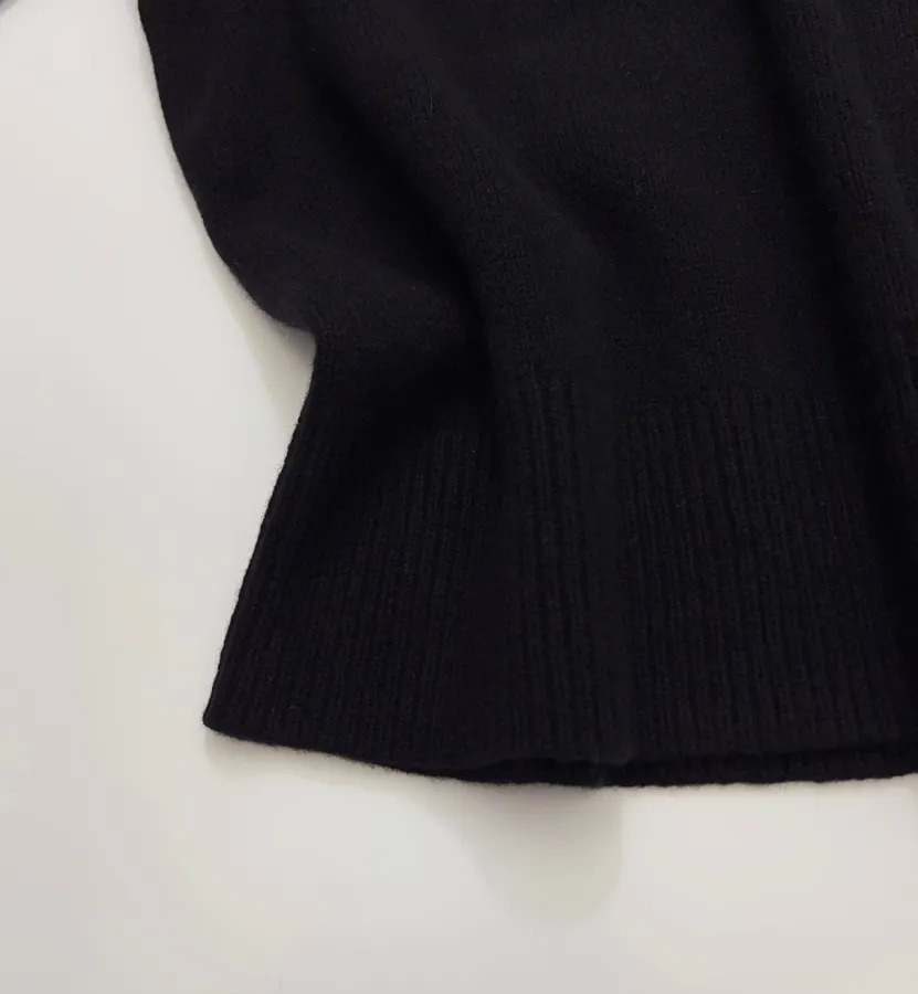 Black Essential Crew-Neck Knit Sweater in Black, product view 08