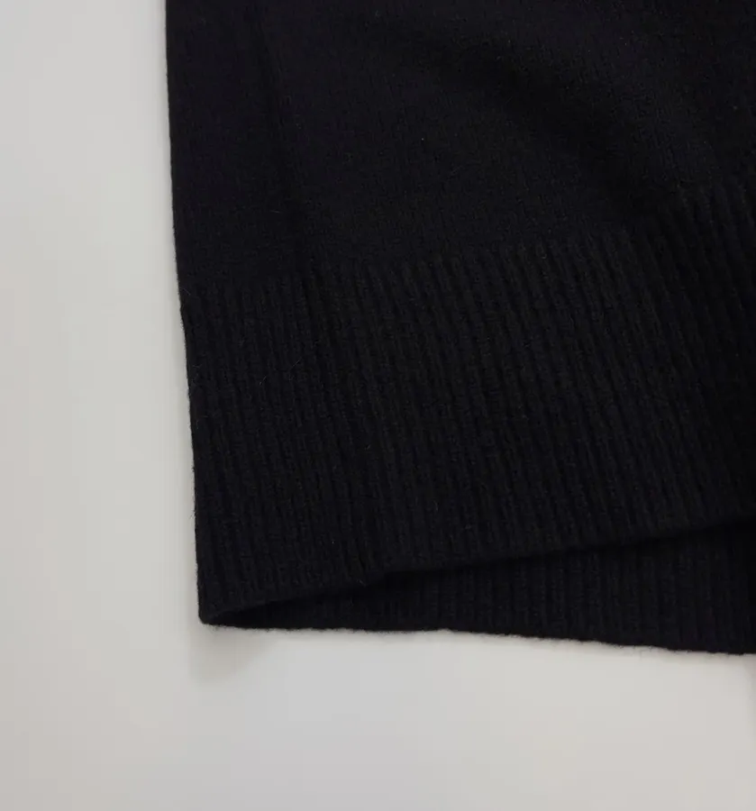 Black Essential Crew-Neck Knit Sweater in Black, product view 09