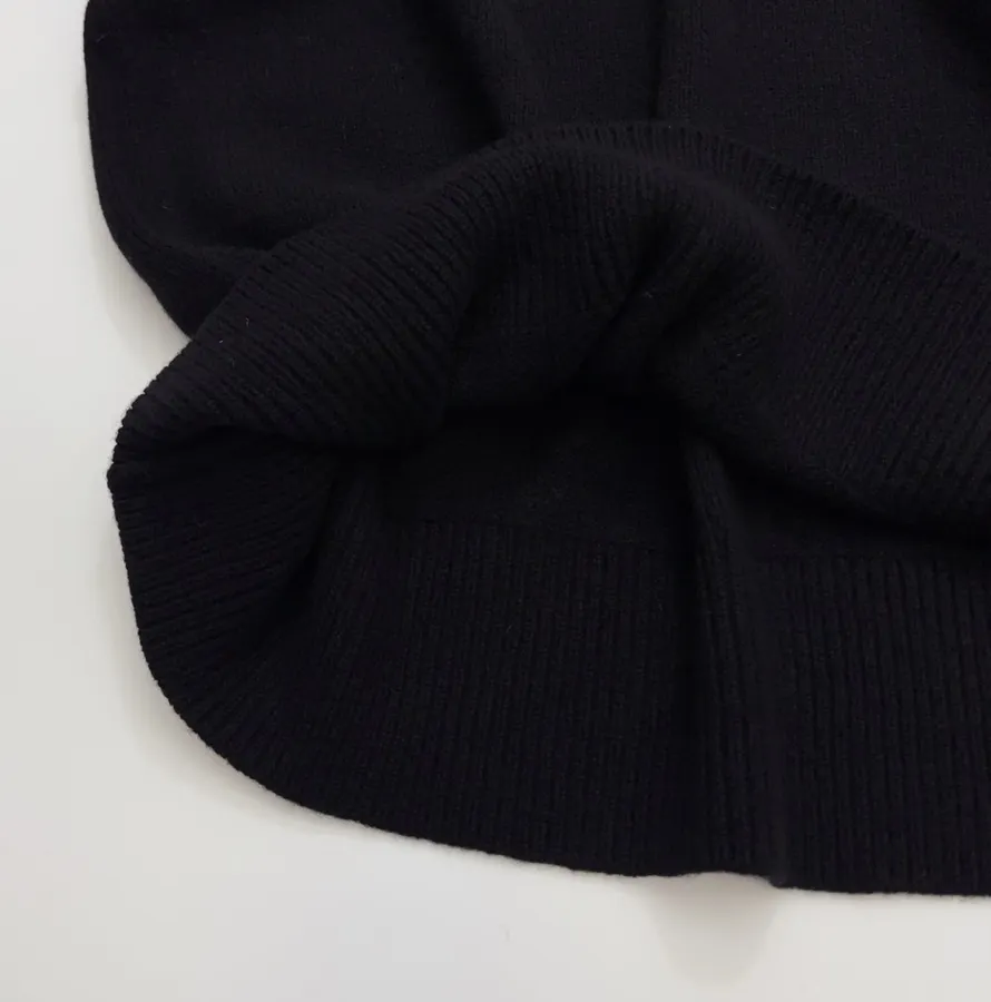 Black Essential Crew-Neck Knit Sweater in Black, product view 10
