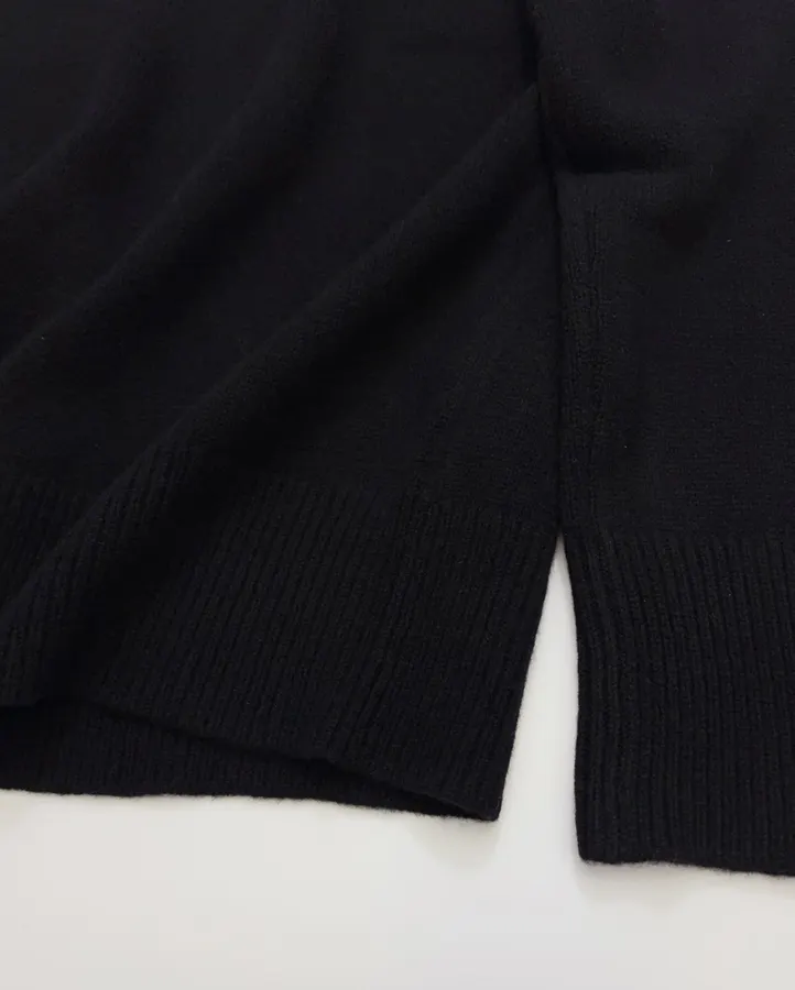 Black Essential Crew-Neck Knit Sweater in Black, product view 11