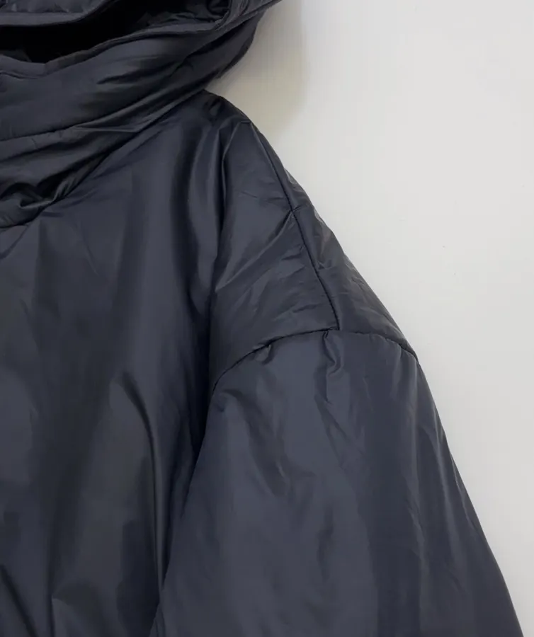 Navy Hooded Pullover Padded Jacket in Navy, product view 05