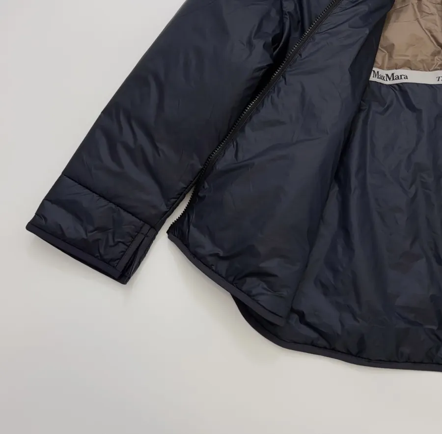 Navy Hooded Pullover Padded Jacket in Navy, product view 14