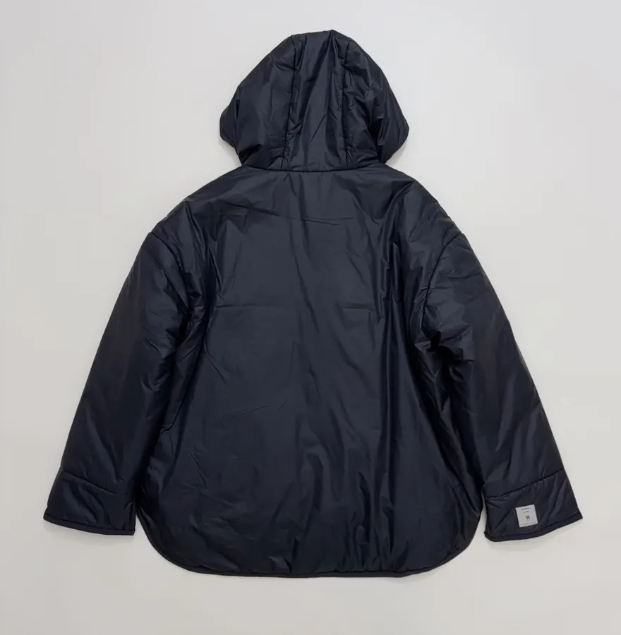 Navy Hooded Pullover Padded Jacket in Navy, product view 17