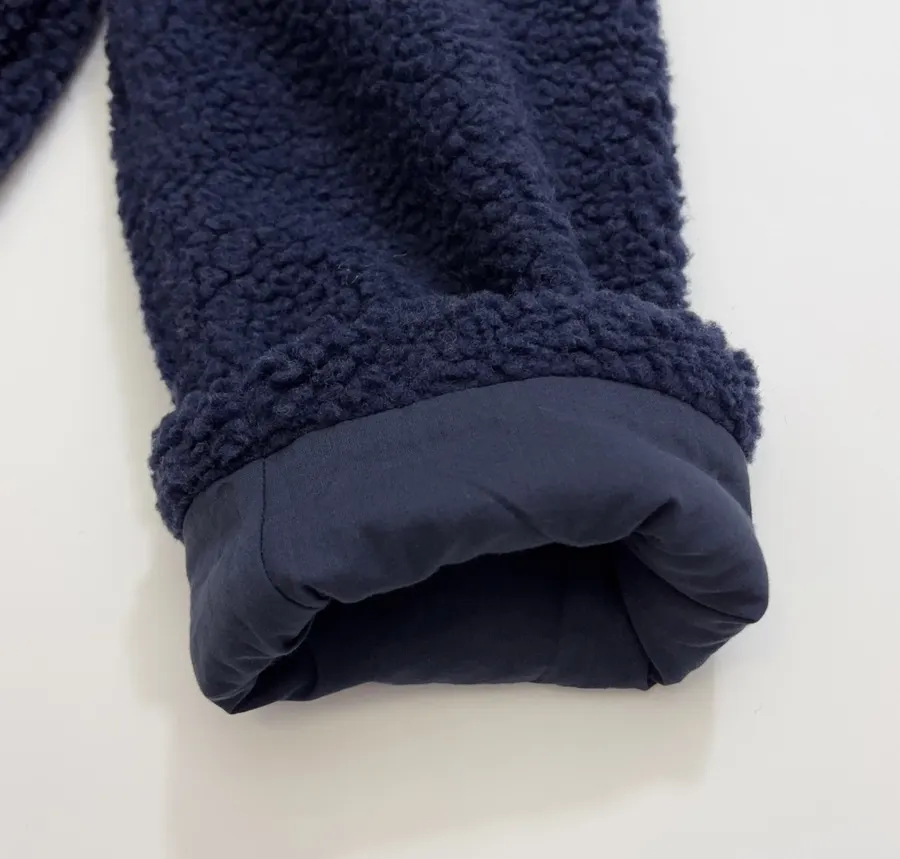 Casual Chain-Embellished Crocheted Velvet Sports Jacket in Navy, product view 12