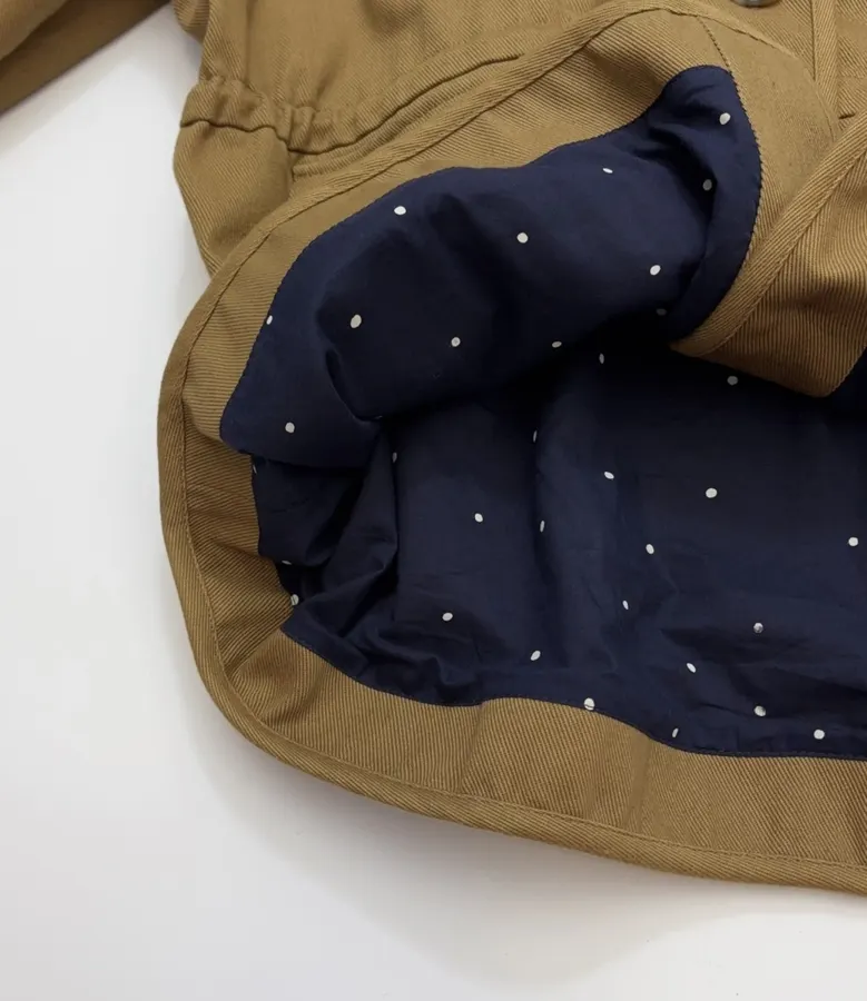 Loose-Fitting Turn-Down Collar Workwear Embroidered Pattern Childlike Retro Work Jacket in Camel, product view 16