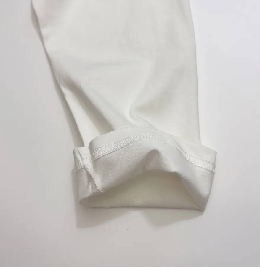 Ivory and Green Number Graphic Long-Sleeve Jersey in Off-White, product view 07