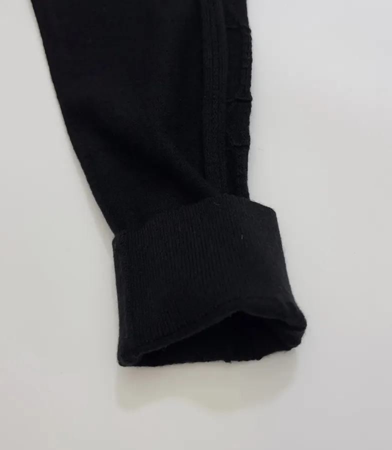 Jacquard Pattern Cable-knit Wool Sweater in Black, product view 06