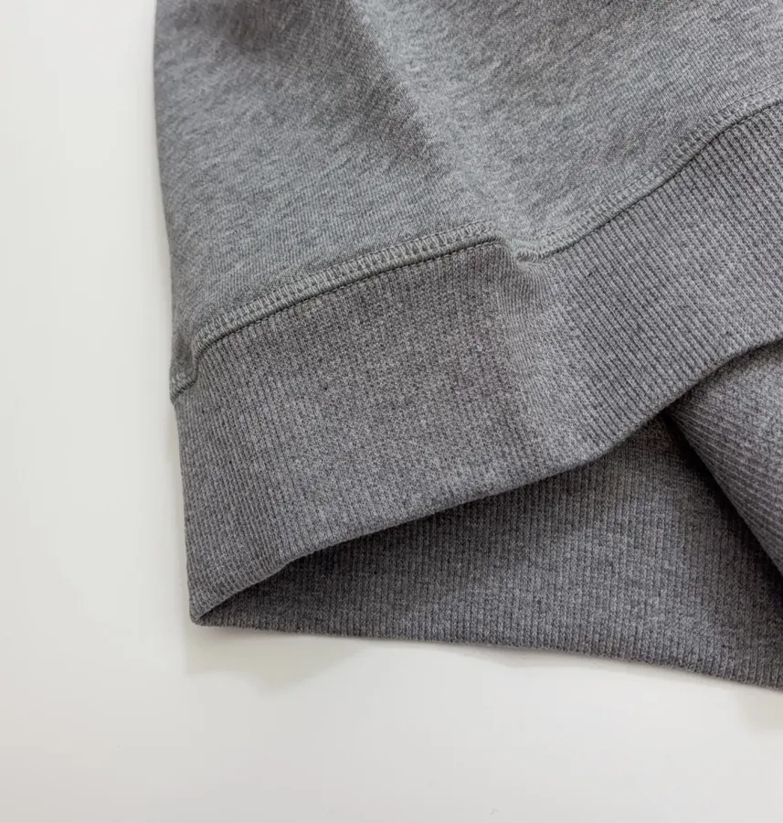 Gray Crewneck Embroidered Logo Beaded Floral Loose Casual Pullover Sweatshirt in Gray, product view 14