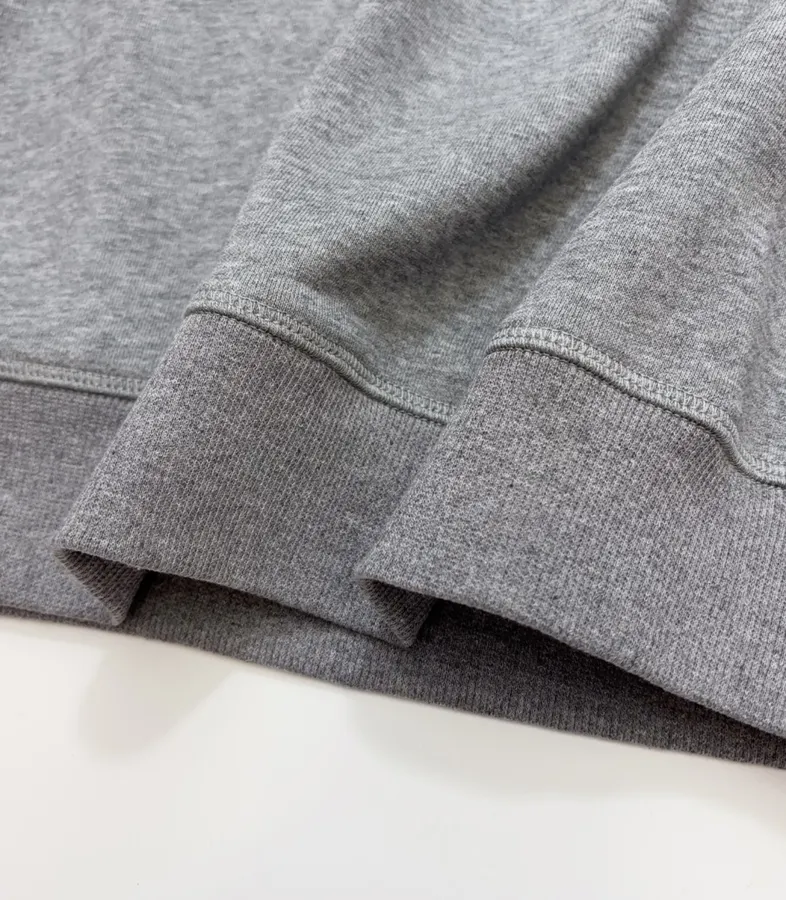 Gray Crewneck Embroidered Logo Beaded Floral Loose Casual Pullover Sweatshirt in Gray, product view 17