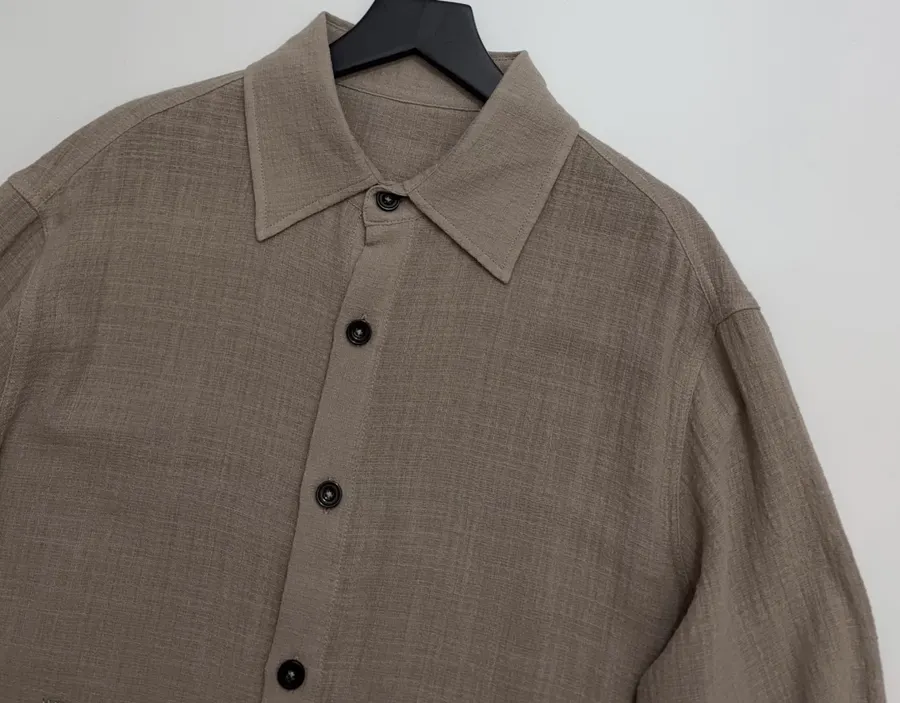 Taupe Embroidered Collared Jacket in Taupe, product view 02