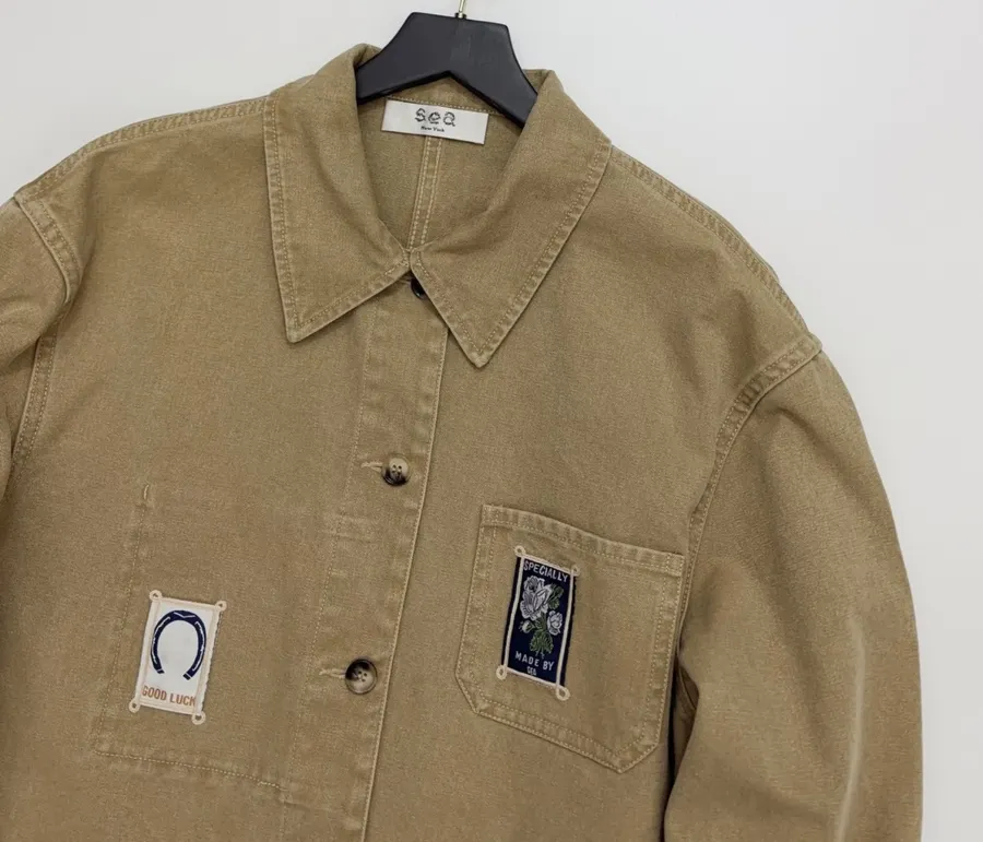 Khaki Patch-Pocket Utility Jacket in Khaki, product view 02