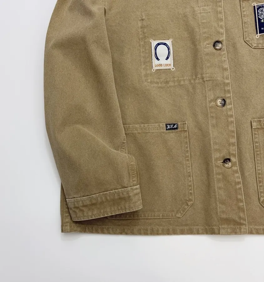 Khaki Patch-Pocket Utility Jacket in Khaki, product view 08