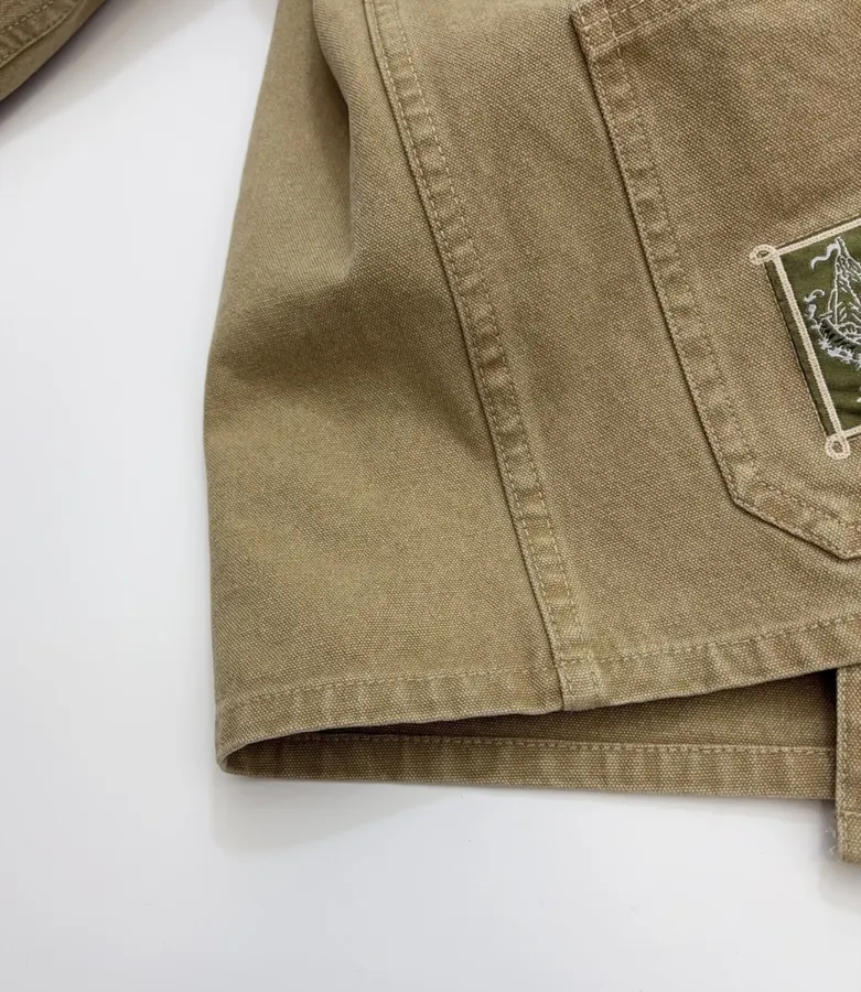 Khaki Patch-Pocket Utility Jacket in Khaki, product view 09