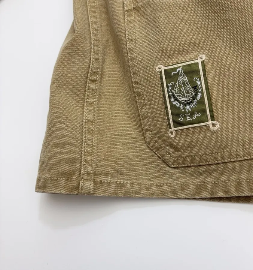 Khaki Patch-Pocket Utility Jacket in Khaki, product view 10