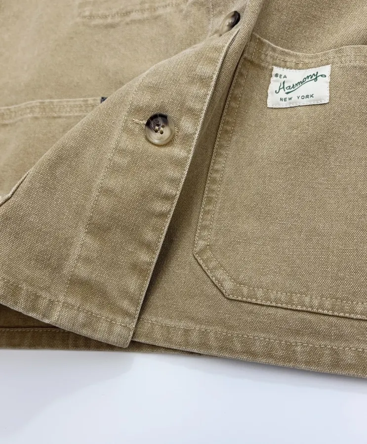 Khaki Patch-Pocket Utility Jacket in Khaki, product view 11