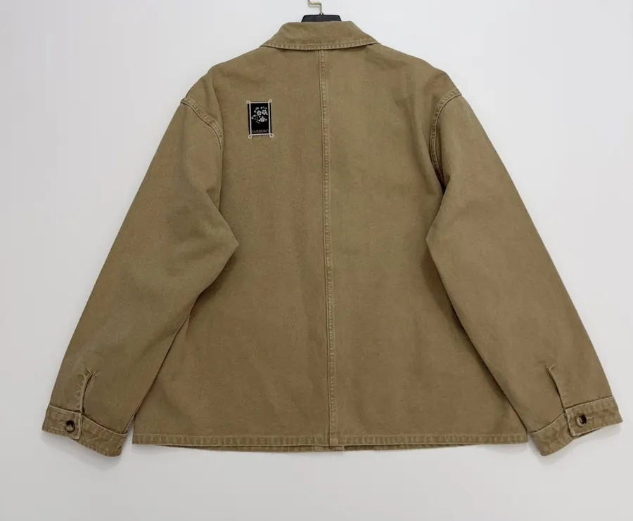Khaki Patch-Pocket Utility Jacket in Khaki, product view 14