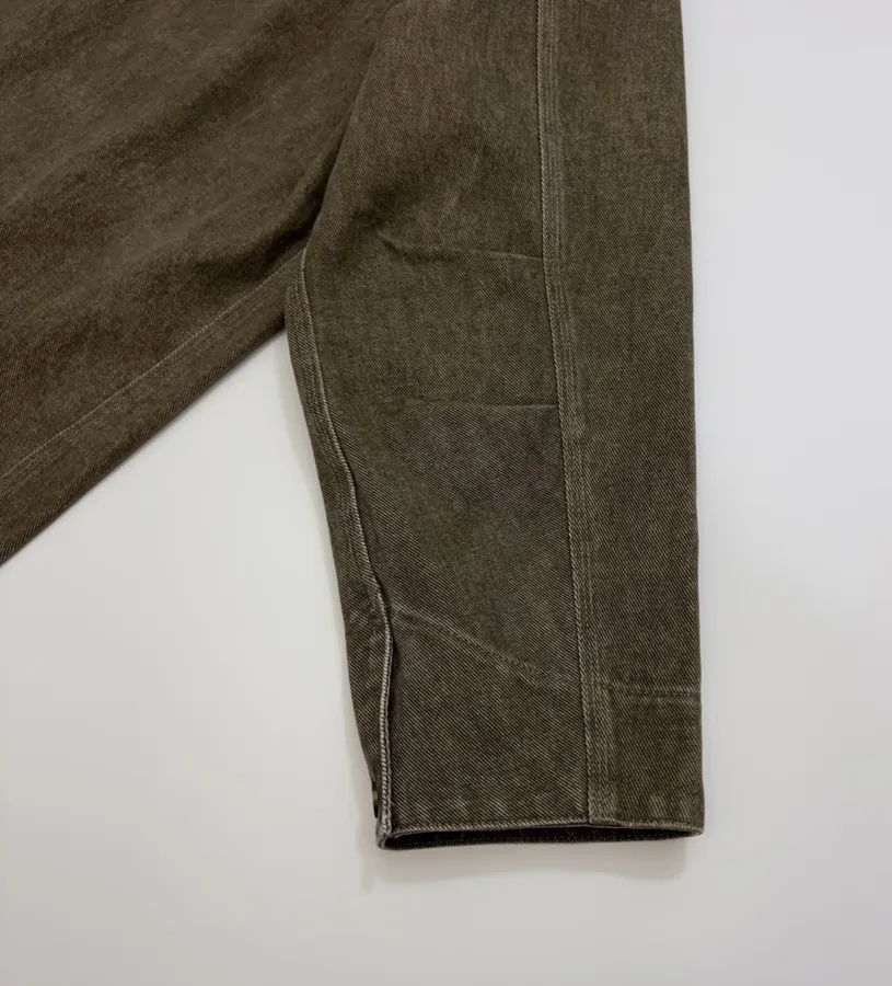 Dark Olive Corduroy-Collar Utility Jacket in Olive Green, product view 18